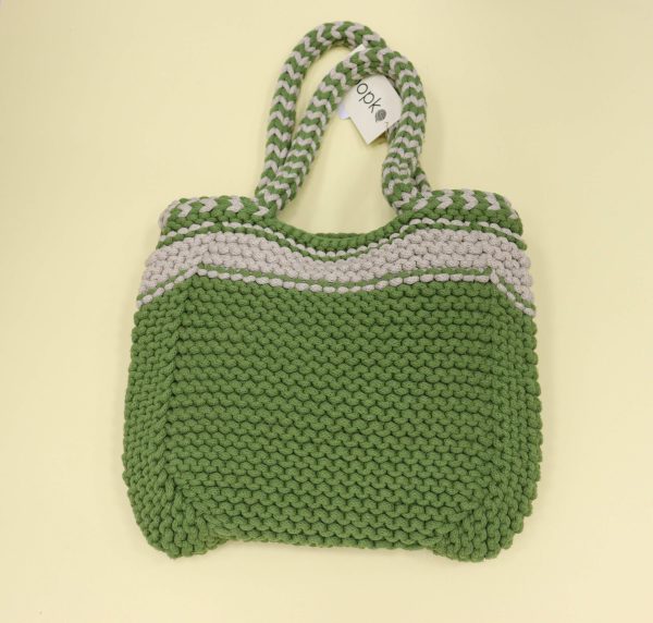 Heklana zeleno siva torba