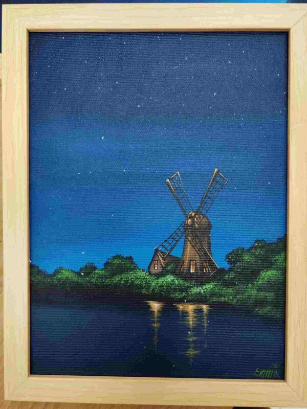 Akrilne boje na platnu-Vetrenjača