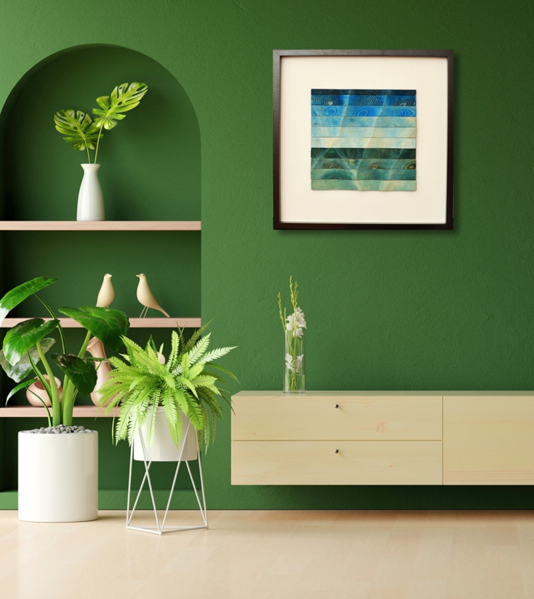 umetnička drvena slika Polje-galerija slika Dorćol